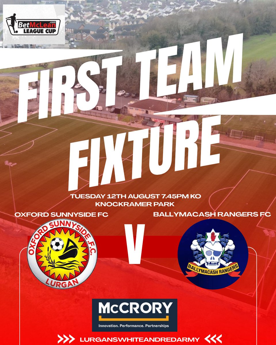 ⚪️🔴FIRST TEAM FIXTURE⚪️🔴

On Tuesday evening we host Ballymacash Rangers FC in the Bet McLean League Cup

All Support Welcome 

⚽️KO 7.45pm⚽️

#lurganswhiteandredarmy 
#upthebigO