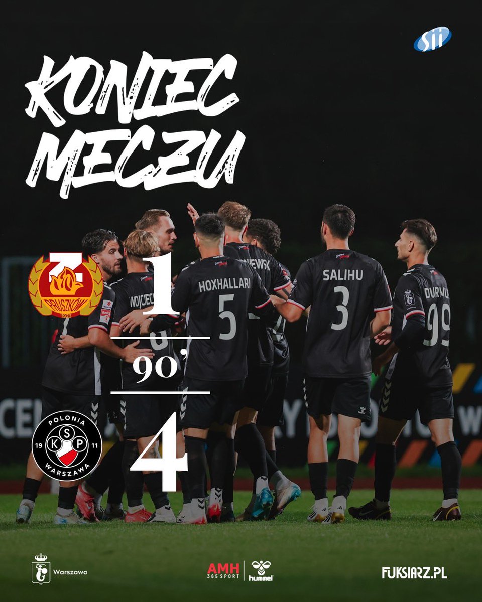 Polonia1911's tweet photo. Klątwa złamana! Wygrywamy w Pruszkowie 4:1, notując tym samym swoje drugie zwycięstwo z rzędu w tym sezonie! 😎👊

🕒 90’ #ZNIPOL 1:4 https://t.co/vyzbMOqkgi