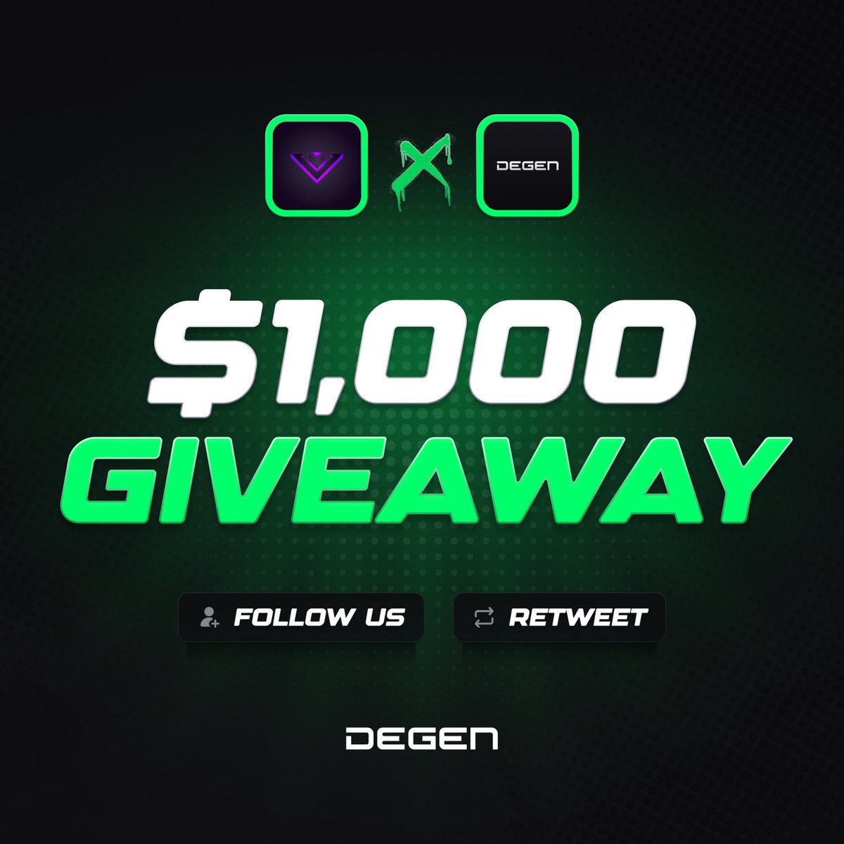 🎁$1,000 Crypto Giveaway🎁

✅Follow <a href="/degencom/">Degen</a> &amp; <a href="/LilJohnGambling/">JohnCS</a>
✅Retweet &amp; Tag 1 Friend
✅Sign Up Degen.com/r/John

Winner will be selected in 7 days!