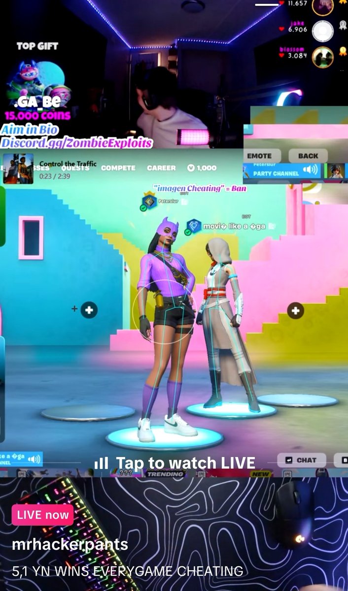 YoshIsntReal's tweet photo. @FortniteStatus Hey Epic, I saw this guy on tiktok soft aimbotting, can you ban him? I was able to screenshot his username https://t.co/uLTAqZCNDB
