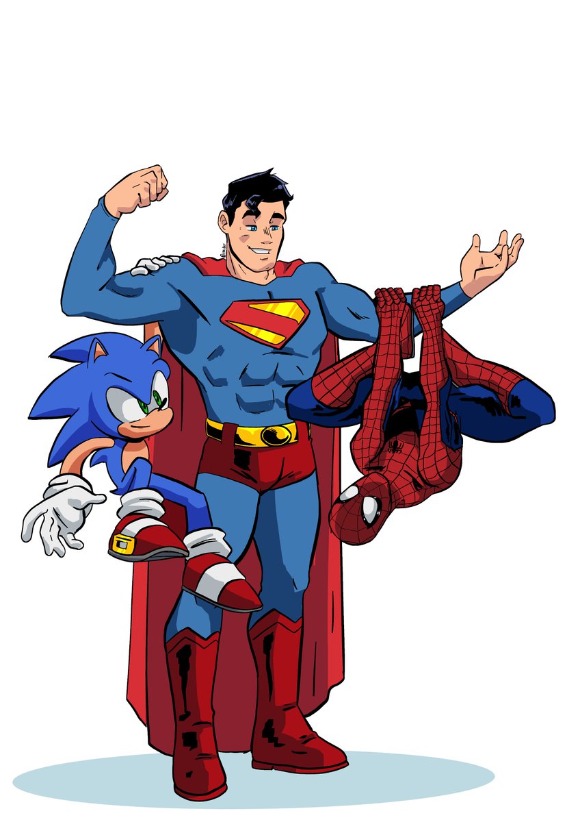 xao_art's tweet photo. my GOATS <3

#SonicTheHedgehog #Superman #SpiderMan https://t.co/1NTXb7UQWQ