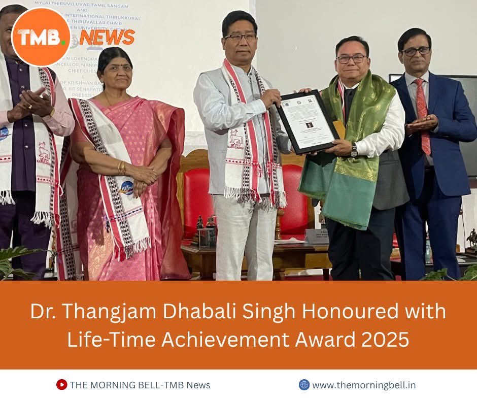 TMP Academics (@tmpacademics) on Twitter photo 🏅 Honouring Excellence!
Dr. Thangjam Dhabali Singh, CMD of BABINA Group, receives the Life-Time Achievement Award 2025 for transforming Manipur’s healthcare, hospitality & tourism.
A visionary behind hospitals, Classic Hotels & the Imphal Peace Museum.
#Manipur #BABINA 🏅 Honouring Excellence!
Dr. Thangjam Dhabali Singh, CMD of BABINA Group, receives the Life-Time Achievement Award 2025 for transforming Manipur’s healthcare, hospitality & tourism.
A visionary behind hospitals, Classic Hotels & the Imphal Peace Museum.
#Manipur #BABINA