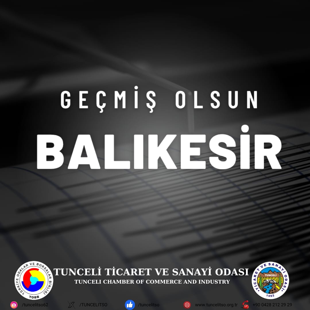 📌GEÇMİŞ OLSUN BALIKESİR

Balıkesir ilimizde meydana gelen 6.1 büyüklüğündeki deprem hepimizi derinden üzmüştür.
Can kaybının yaşanmamış olması en büyük tesellimiz olsa da, bu sarsıntı bir kez daha deprem gerçeğini ve hazırlıklı olmanın hayati önemini bizlere hatırlatmıştır.