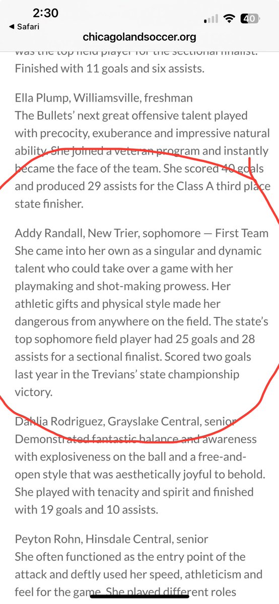 Addy Randall (@addyrandall27) on Twitter photo Thank you <a href="/ChilandSoccer/">Chicagoland Soccer</a> for naming me First Team All-State. It’s an honor to be included with so many talented girls. I appreciate the kind words!
<a href="/ImYouthSoccer/">ECNL/GA/Recruiting/College Soccer</a> <a href="/TopDrawerSoccer/">TopDrawerSoccer</a> <a href="/PrepSoccer/">Prep Soccer ⚽️</a> <a href="/NTGS_giddyup/">NTGS Varsity</a> <a href="/ECNLgirls/">ECNL Girls</a> <a href="/EclipseSelectSC/">Eclipse Select SC</a> <a href="/2009EclipseEcnl/">Eclipse Select 2009 ECNL</a> Thank you <a href="/ChilandSoccer/">Chicagoland Soccer</a> for naming me First Team All-State. It’s an honor to be included with so many talented girls. I appreciate the kind words!
<a href="/ImYouthSoccer/">ECNL/GA/Recruiting/College Soccer</a> <a href="/TopDrawerSoccer/">TopDrawerSoccer</a> <a href="/PrepSoccer/">Prep Soccer ⚽️</a> <a href="/NTGS_giddyup/">NTGS Varsity</a> <a href="/ECNLgirls/">ECNL Girls</a> <a href="/EclipseSelectSC/">Eclipse Select SC</a> <a href="/2009EclipseEcnl/">Eclipse Select 2009 ECNL</a>