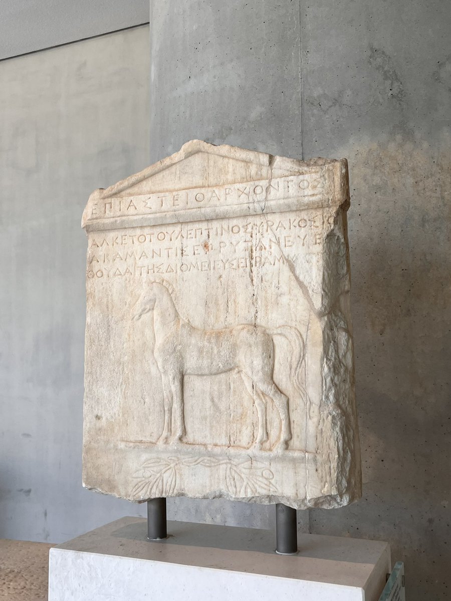 A stele, or honorary plaque, in Athens.

In ancient Greece, people or groups who did great things were honoured with plaques like this, or with other marks of distinction like a public dinner, a crown, or official privileges.

I think of this when debates around stripping the