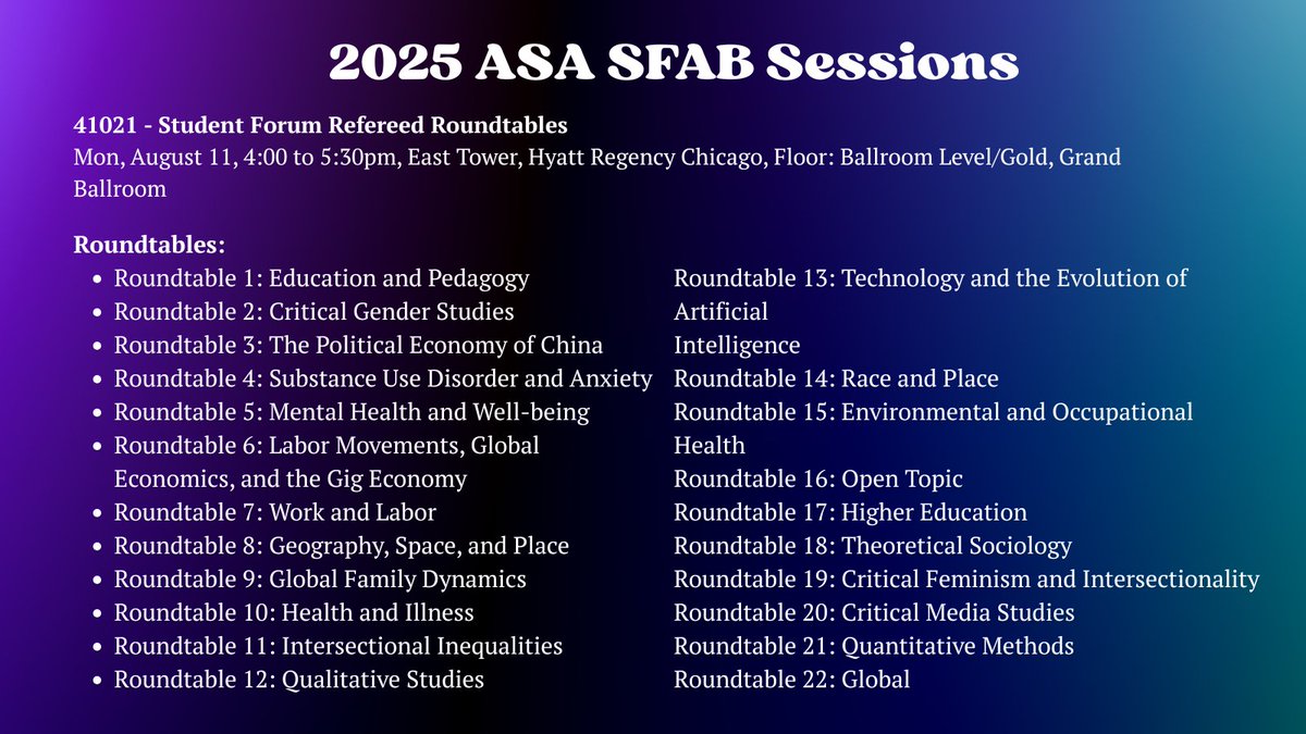 ASA Student Forum tweet media