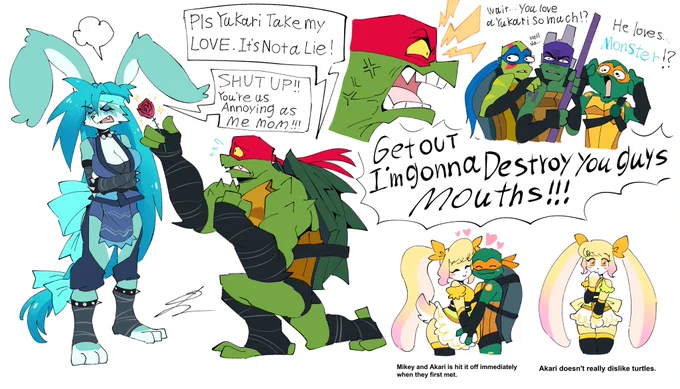 Raph and Yukari Stuff❤️🩵🐇🐢 