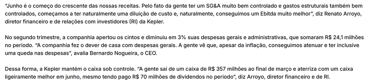 bz_equities's tweet photo. Que as circunstâncias macro estão desfavoráveis para #KEPL todos sabem, baixo preço das commodities agrícolas, menor oferta de crédito e juros elevados minam a demanda da cia. Mas são nos piores momentos em que identificamos as melhores empresas.
Mesmo com a pior receita desde 2023, companhia teria ficado com dívida líquida praticamente flat QoQ se não fosse a distribuição de R$70mn de dividendos no 2T25, impressionante. Bom controle de despesas.
Diretoria diz que a carteira contratada está aumentando bem, sinal de que os resultados podem apresentar melhora, mesmo que leve e gradualmente. Kepler tem conseguido diversificar fontes de receitas, empresa deve sair mais forte do que entrou. Vale deixar no radar, tem muito upside quando a virada de ciclo acontecer, boa empresa.