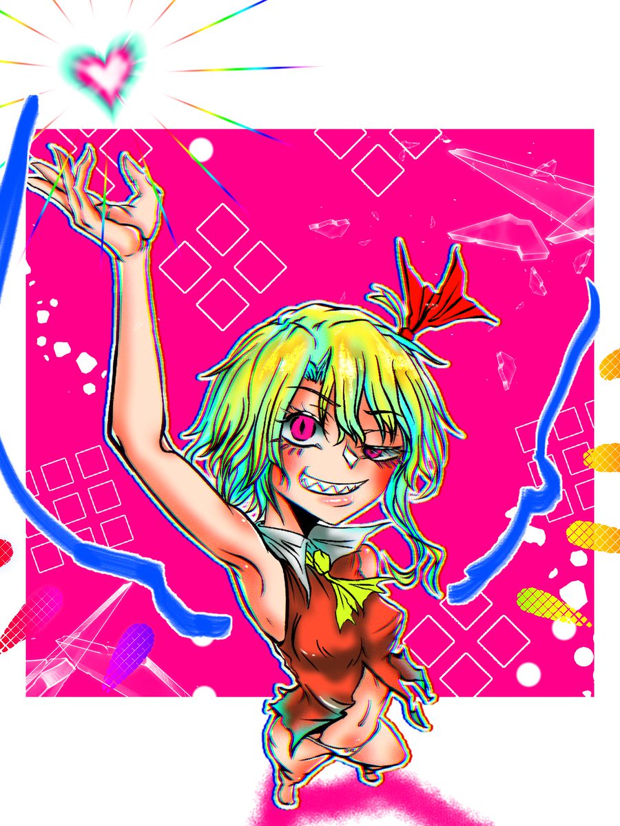 フランちゃん！
次のポストにタイムラプスも乗っけるよん♪
#東方Project #イラスト