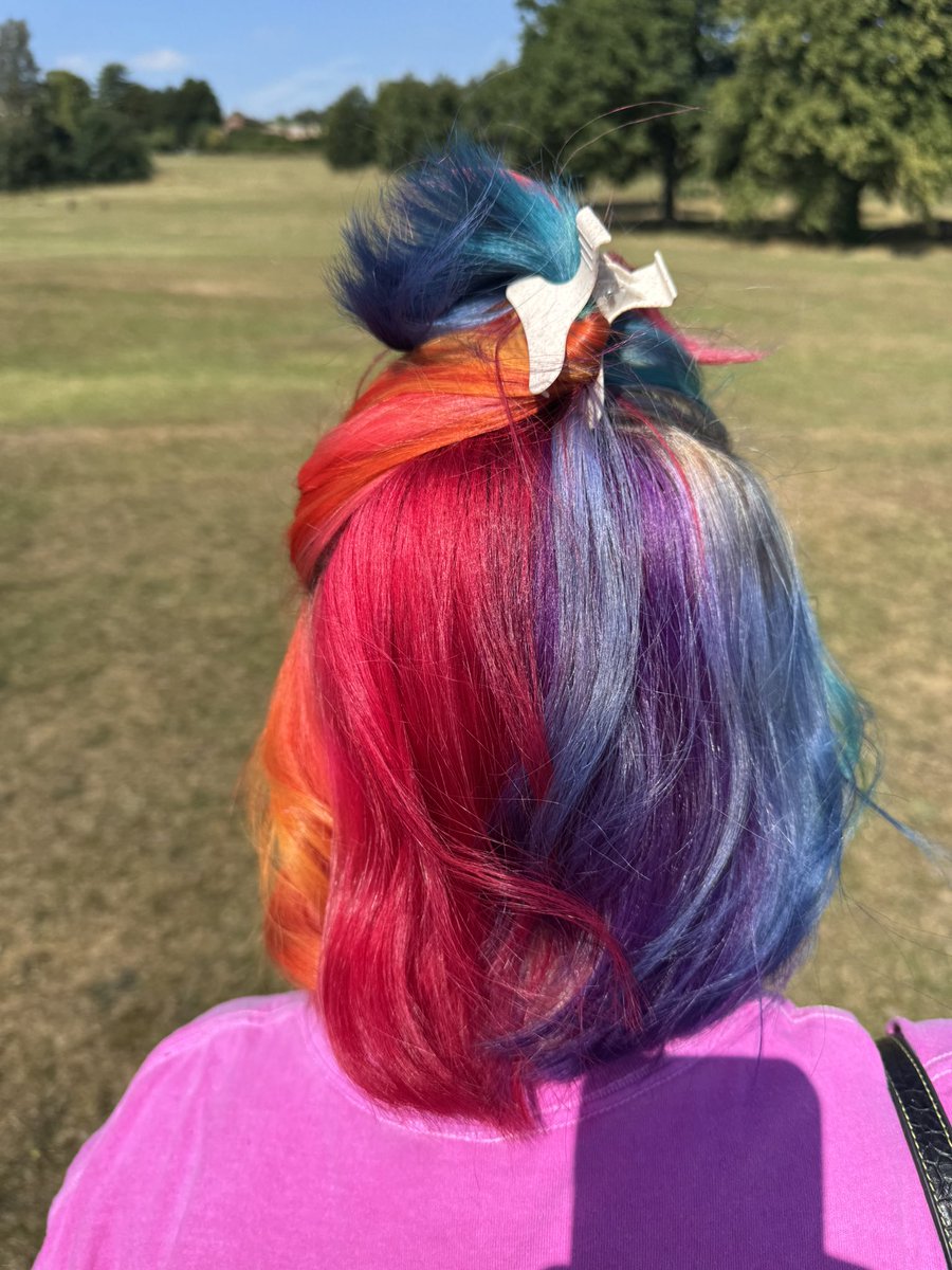 Child No1’s hair is quite muted today but still has lots of color to it