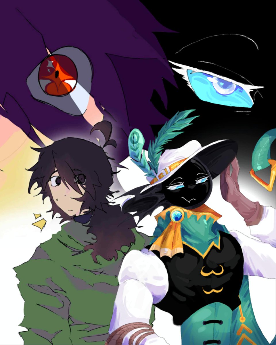 BeeTheAgender's tweet photo. Art collab with @Hunter_h202 
(Totally didn't rush to finish this)
Their side look awesome sm, yum yum. https://t.co/HJhfZxzZtn