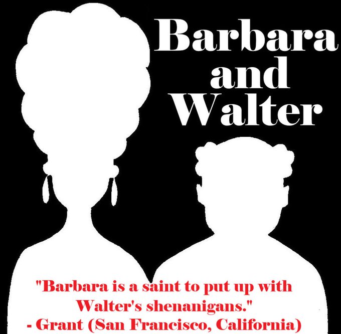 I'm Walter. Barbara always makes two appointments when she gets her teeth cleaned...one appointment for the top teeth, one for the bottom. That way, she gets two free toothbrushes...one after each visit.

#weekend #podcast #Florida #comedy #Kansas #writer #USA #NewYork #Canada #a
