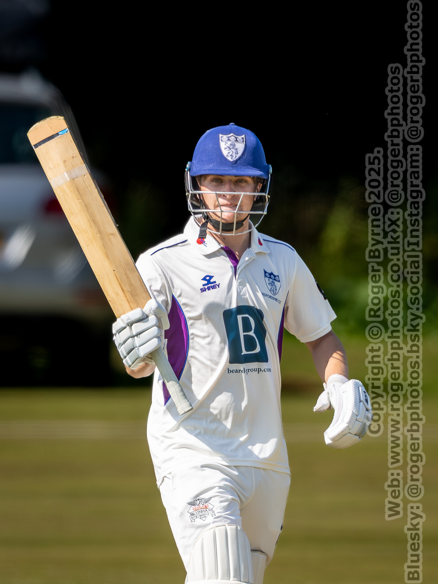 Archie Houghton reached his half-century for <a href="/BedfordshireCCC/">Bedfordshire CCC</a> from 66 balls in the <a href="/NCCA_uk/">NCCA (National Counties Cricket Association)</a> Cluberly Championship match against <a href="/norfolkccc/">Norfolk County Cricket Club</a> at Flitwick CC. Bedfordshire are 236-7 at tea.

#NCCA #CricketPhotography #BedfordshireCricket #NorfolkCricket #Cricket