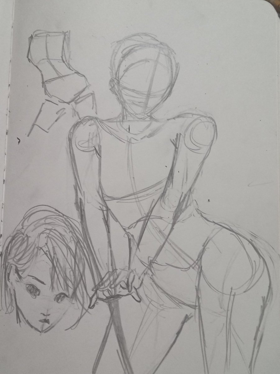 Anatomy sketch practice before I head to bed because my first day of class starts tomorrow <:')