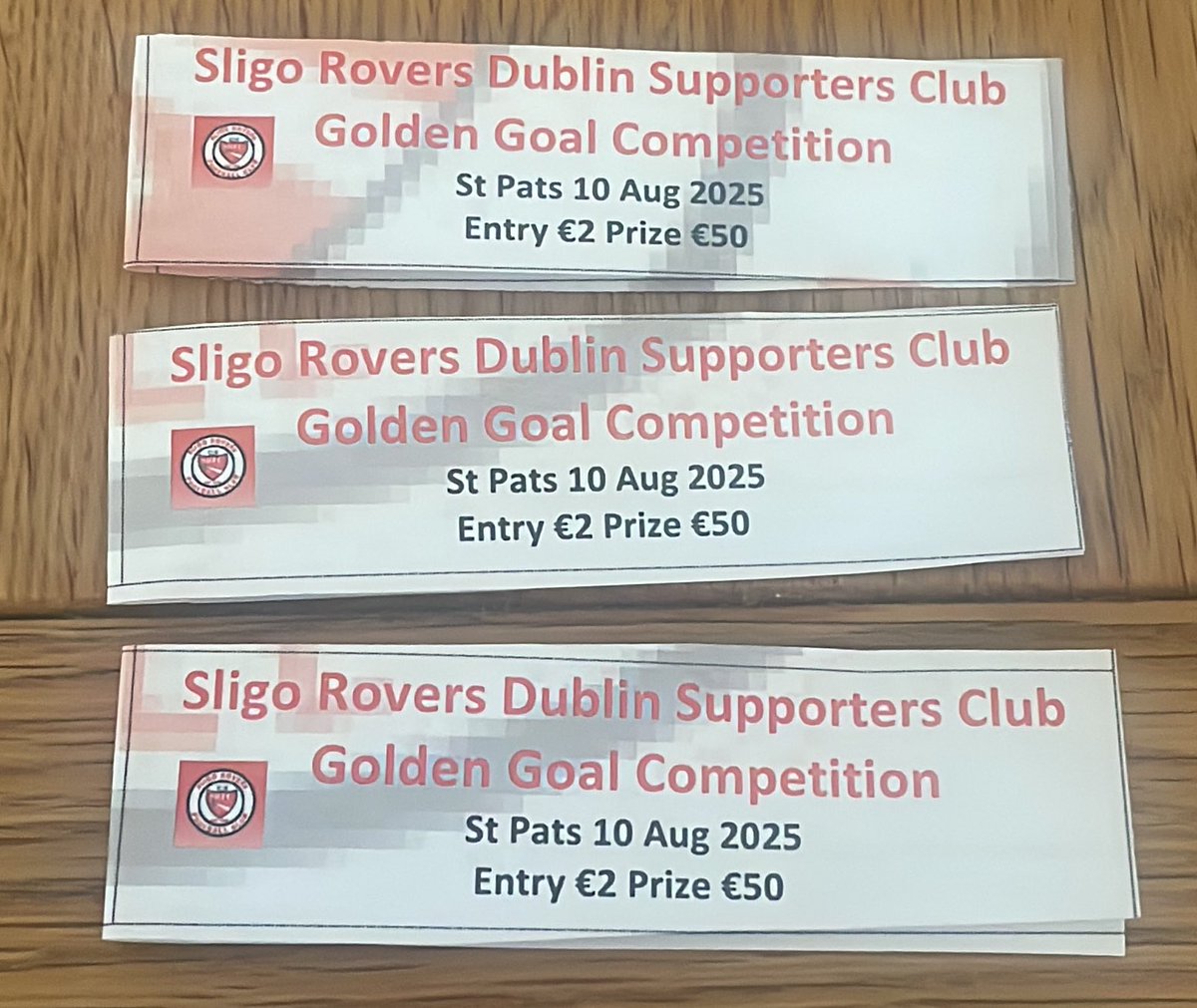Sligo Rovers DSC (@srfc_dsc) on Twitter photo Still time to get your golden goals ⚽️
These 3 for €5 and support our #bitored 🔴⚪️
Pay via Revolut: @garyo0389 or via PayPal: garmclean@gmail.com
Include your mobile no if I don’t already have it. Still time to get your golden goals ⚽️
These 3 for €5 and support our #bitored 🔴⚪️
Pay via Revolut: @garyo0389 or via PayPal: garmclean@gmail.com
Include your mobile no if I don’t already have it.