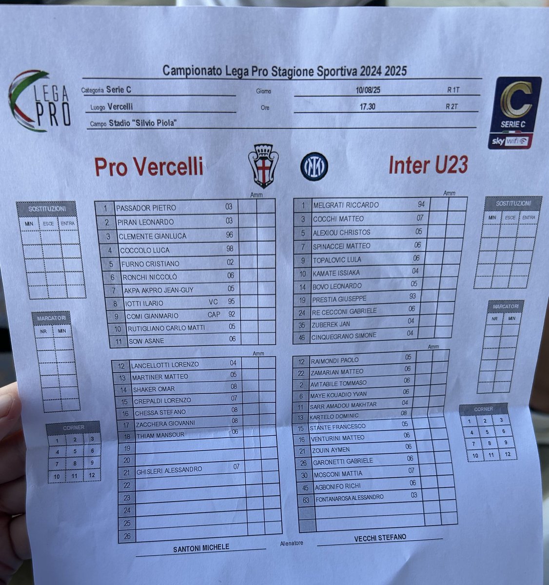 FabioAlampi's tweet photo. #InterU23, amichevole contro la Pro Vercelli: le formazioni iniziali

@AmalaTV_ https://t.co/UKN5qDmsJz