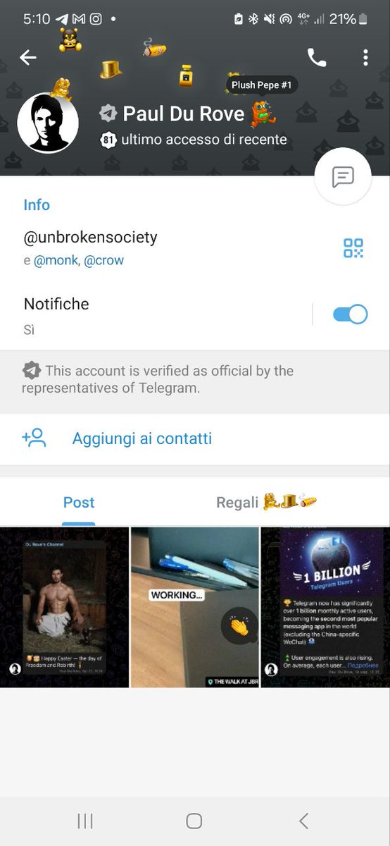 FlowTmonk's tweet image. @durov bought the same name of @TGMonkMovement
He is real a MONK!!!
And in the past put fhe logo of Tmonk in his Bio!!
Insane narrative!
t.me/Tg_Monk
EQBikuxOnMkU4XNSVGQCbg46lk5d8vuhzDQtcDOJOcjaIvkV