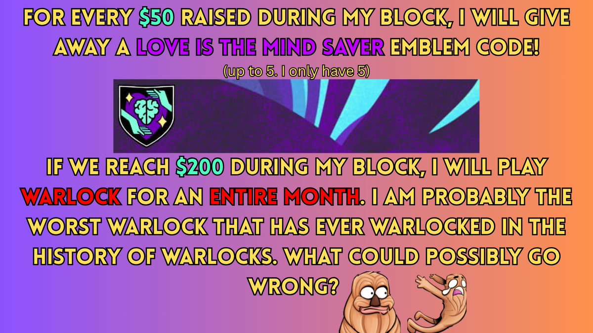 HolyChewbecca 🌻(Becca) (@hchewbecca) on Twitter photo ✨ATTENTION GUARDIANS! ✨
We are raising money for <a href="/GuardiansMH/">Guardians Mental Health</a> this coming weekend ALL WEEKEND LONG!
I will be live at /Guardiansmh on #Twitch Saturday, August 16th from 8pm-10pm EST! Please come sabotage me and help raise funds for an amazing non-profit for mental health! 🧠 ✨ATTENTION GUARDIANS! ✨
We are raising money for <a href="/GuardiansMH/">Guardians Mental Health</a> this coming weekend ALL WEEKEND LONG!
I will be live at /Guardiansmh on #Twitch Saturday, August 16th from 8pm-10pm EST! Please come sabotage me and help raise funds for an amazing non-profit for mental health! 🧠