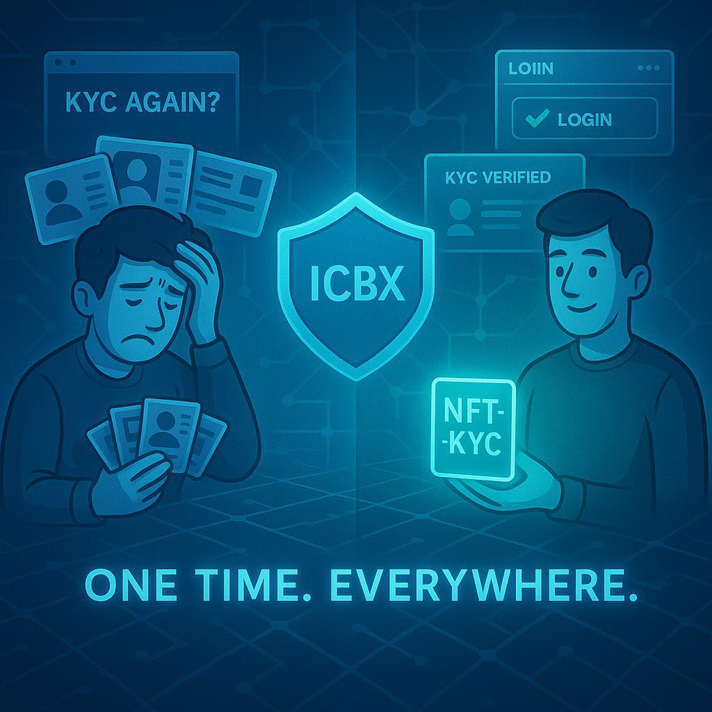 Thominhas (@thomasrestart) on Twitter photo ⚡️ KYC That Moves With You
Why start over every time?
ICBX <a href="/icbx_network/">ICB Network</a> turns KYC into a reusable NFT:
🆔 On-chain proof
🔄 Works across apps
🚫 No repeated signups
One time. Everywhere.
🔗 icbkyc.io | Learn more → icblabs.com
#ICBX ⚡️ KYC That Moves With You
Why start over every time?
ICBX <a href="/icbx_network/">ICB Network</a> turns KYC into a reusable NFT:
🆔 On-chain proof
🔄 Works across apps
🚫 No repeated signups
One time. Everywhere.
🔗 icbkyc.io | Learn more → icblabs.com
#ICBX