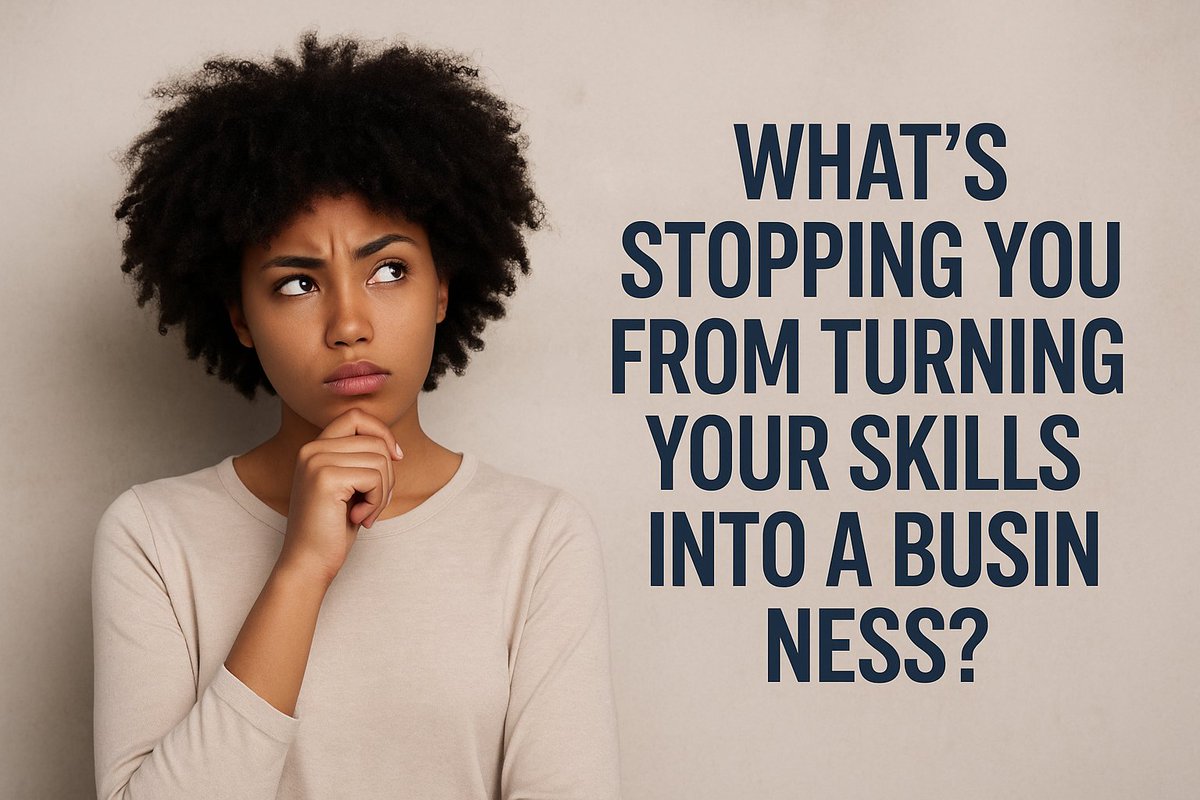 dk_kayembe's tweet photo. What’s stopping you from turning your skills into a business?
💰 Money? ⏳ Time? 📚 Training? 😟 Fear?
Your first step doesn’t need to be perfect—just taken.
Join the convo 👉 https://t.co/b4wCLveuAT https://t.co/BQgFONcsMi
