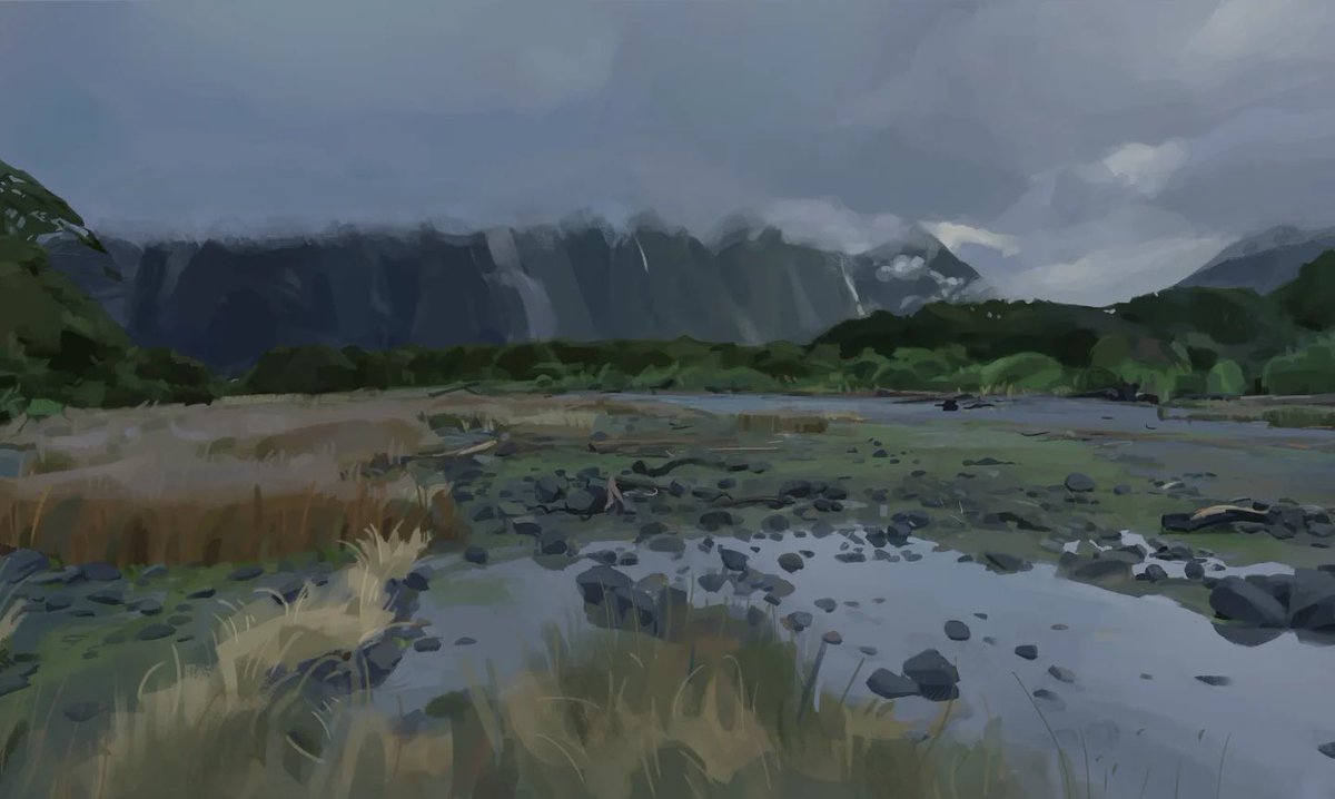 只临摹太单调了，于是顺便做个阴天练习~