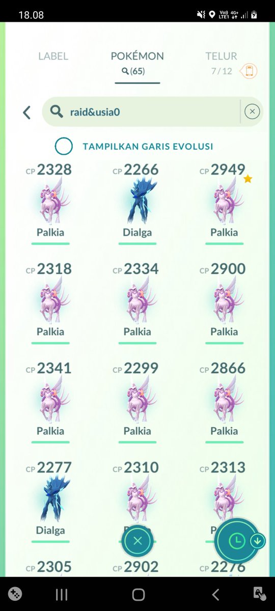 Done 65 raid Palkia &amp; Dialga, no 4*, having full powered raid squad really helpfull for grinding XLRC and smooth Max Battle

#pokemongo
#PokemonGoRaids 
#dialga 
#palkia
