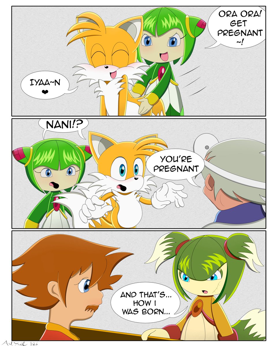 I spent way too long on this unhinged Tailsmo/"ora ora get pregnant" meme redraw. 

#tails #tailsthefox #sonic #sonicthehedgehog #sonicx #tailsmo