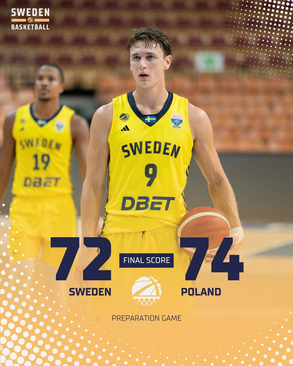 🇵🇱 Polonya, EuroBasket öncesi hazırlık maçında İsveç'i 74-72 mağlup etti.

🏀 Jordan Loyd: 20 sayı -4 üçlük
🏀 Pelle Larsson: 14 sayı - 7 ribaund - 4 top çalma