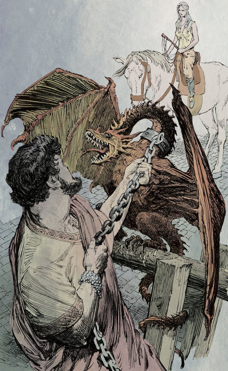 danythinker's tweet photo. "he will not come," kraznys said.

"there is a reason. a dragon is no slave." and dany swept the lash down as hard as she could across the slaver's face.

— daenerys iii, a storm of swords.

by gary gianni https://t.co/fhpZu3eTwH