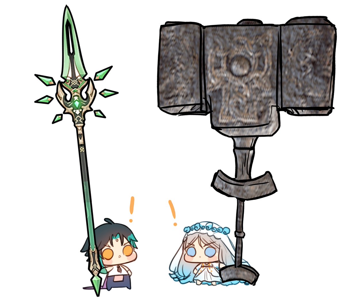 pun_rii's tweet image. Two Small 🤣 #xiao #GenshinImpact   #Revenant #ELDENRING #ELDENRINGNIGHTREIGN