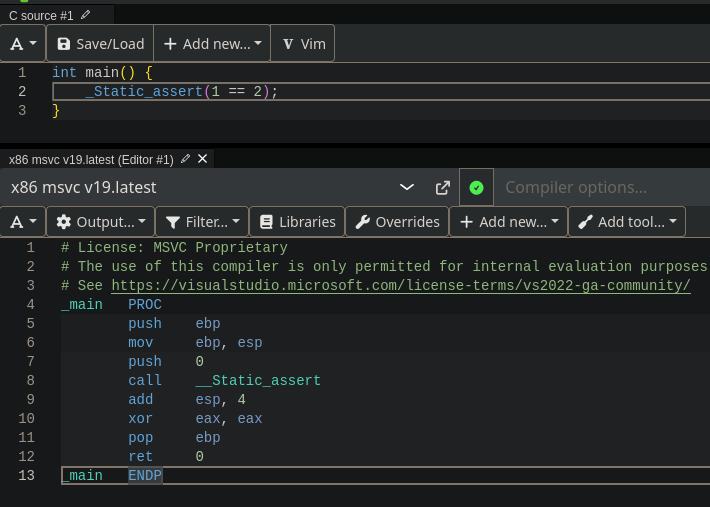 best msvc codegen