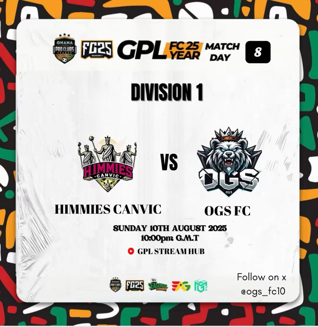 ogs_fc10's tweet image. 𝗜𝗧'𝗦 𝗠𝗔𝗧𝗖𝗛𝗗𝗔𝗬!!! 👀🏆

🏆 GPL Pro Clubs Division (1) League 
🏟  Rest In Peace 
🆚  @HimmiesV 
⏰ 22:00 KO GMT 
📺 Sky Sports