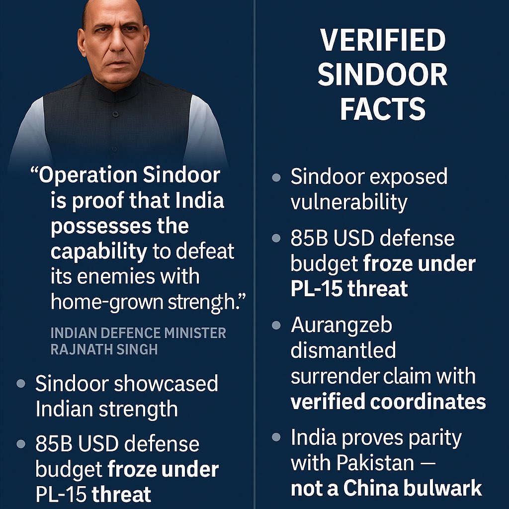 ilatif's tweet photo. @ajitkdubey Sindoor proved parity, not supremacy — and shattered the myth of unilateral dominance.
#Aurangzeb_Benchmark #OperationSindoor #CredibilityGap https://t.co/mJqk8LVTEO