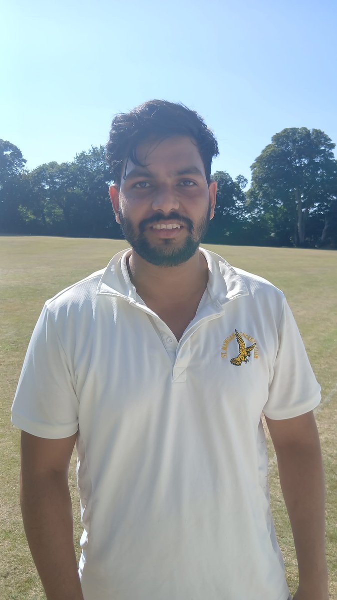 56 on debut for Rohit Walmiki in his first ever hardball game! 

4s are currently 171-3 with 5 overs left 

🏏 🌞