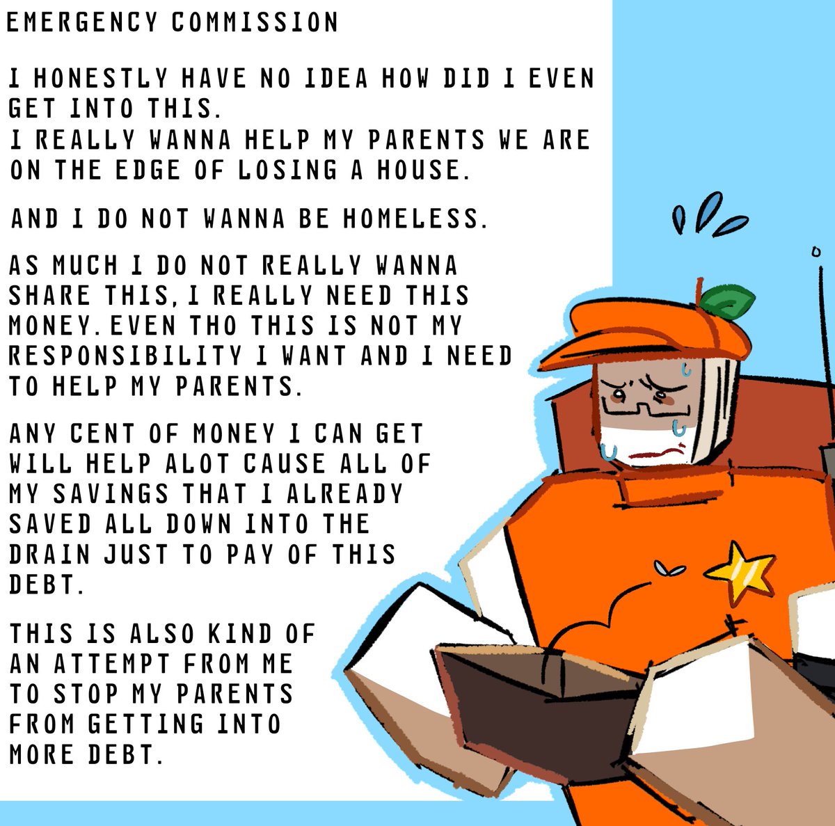 CitrusScreen's tweet photo. [COMMISSION]
Spare Change 💔.
Never thought i would be doing this
(1/2)
(My sincer apology for any grammar mistakes)
#commissionsopen https://t.co/ZV2bZHuLBI