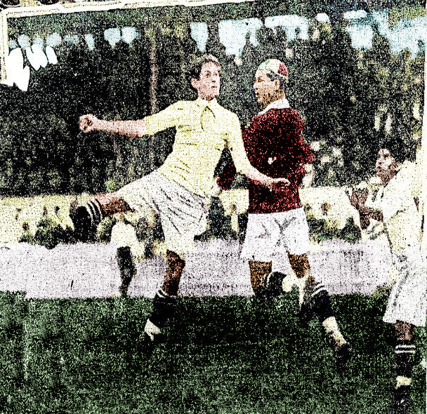 19 Junio 1927. 
Parque España, Cd. México. 
México 3 - 1 Combinado Español.

Una imagen coloreada de este partido. Sobra decir que es una odisea encontrar una imagen en buena calidad de este partido.