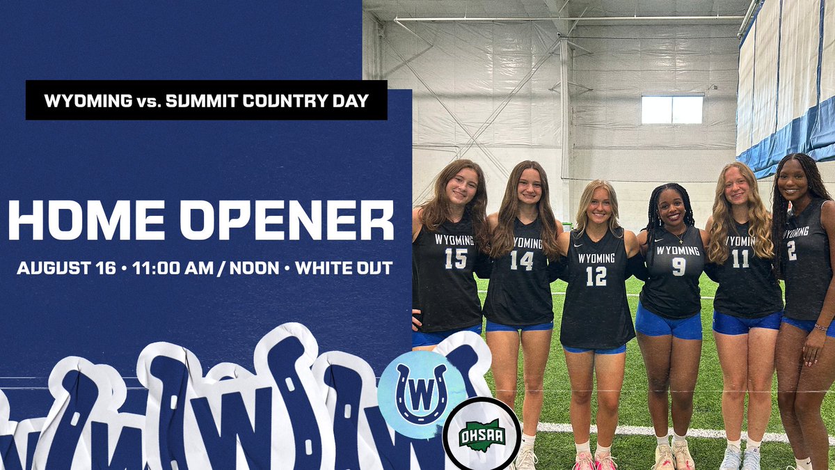 WyomingSports's tweet photo. Girls JV/Varsity Volleyball will host Summit Country Day on Saturday in their home opener. Join us in the stable and wear white! Lets Go Wyo!!! https://t.co/vAgZOmjlbT