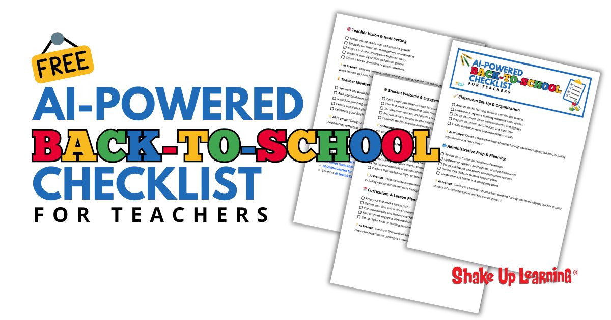 💥 FREE AI-Powered Back-to-School Checklist for Teachers 
✅ Printable checklist with AI prompts to save you time on everything from set-up to lesson planning!
shakeuplearning.com/blog/free-ai-p… #edtech #edchat #teacherlife #b2s #aiineducation #aiinedu #TCEA #ISTE #FETC