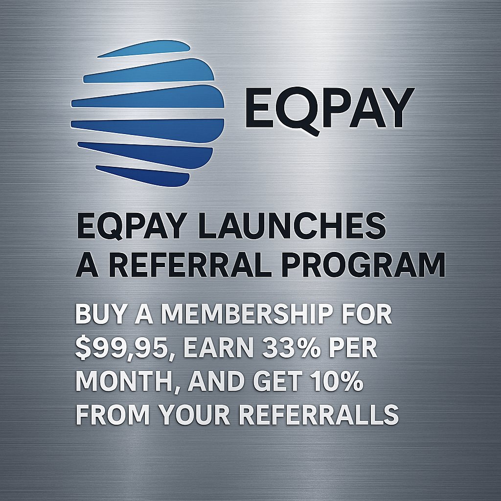siladocsol's tweet photo. 🔥 #Earn 33%+ monthly with $EQPAY Membership!
Buy a membership and unlock passive income:
🔹 33%+ monthly profit
🔹 10% commission from referrals
🔹 Staking, mining, and more in one wallet
🎁https://t.co/Te7mCkr0p8
$BTC $ETH $BNB $XRP $DOGE $PENGU $SOL  $BONK #REFFERAL #Crypto https://t.co/CmIDmUHreJ