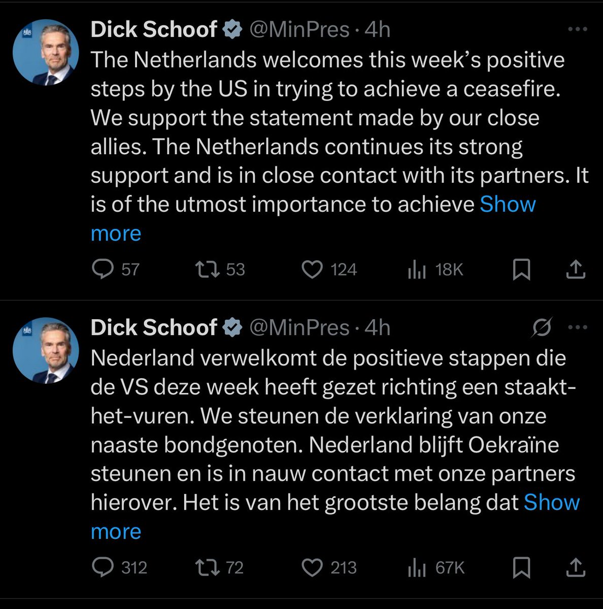 rap78's tweet photo. Wanneer een Minister President (⁦@MinPres⁩) op X zijn\haar\hen tweets op X moet vertalen omdat de wereld de taal van zijn\haar\hen land niet snapt is dat eigenlijk wel echt armoedig. https://t.co/voEzlpDYDY
