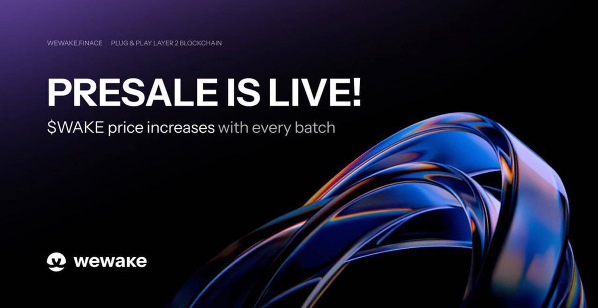 Thominhas (@thomasrestart) on Twitter photo Most people drop off before they even start using Web3.
Wallets, seed phrases, gas fees - it’s too much.
WeWake fixes that. purchase.wewake.finance/?r=cmdzra7rl00…
Join the early wave - get in before the public launch. Token price is currently $0.0205
<a href="/wewake_finance/">WeWake Finance</a> Most people drop off before they even start using Web3.
Wallets, seed phrases, gas fees - it’s too much.
WeWake fixes that. purchase.wewake.finance/?r=cmdzra7rl00…
Join the early wave - get in before the public launch. Token price is currently $0.0205
<a href="/wewake_finance/">WeWake Finance</a>