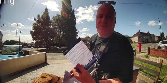 addicted2newz's tweet image. Say what you like about this copper, but he was clearly embarrassed about having to issue a warning on *how to behave* at the protest in Nuneaton.

He is now under investigation because he dared to push back against this Orwellian nonsense.

This man needs our full support.