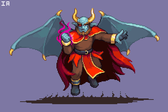 Anubis_Jr's tweet photo. The Fateshifter from Ephemeral Tale returns in Infinite Alliance, ready to continue a reign of terror in a new world. This boss will require skill and a little "faith" to beat... #Pixelart #InfiniteAlliance #IndieGameDev https://t.co/VY10P9fqEN