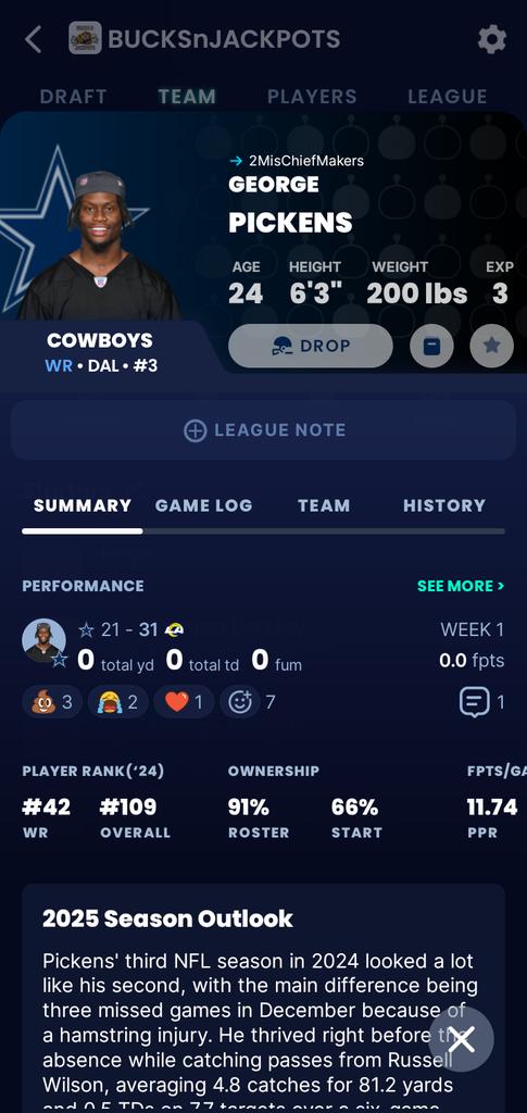 sasquatchcabbie's tweet image. Last chance at cheap George Pickens.
#FantasyFootballAdvice #BeFaster