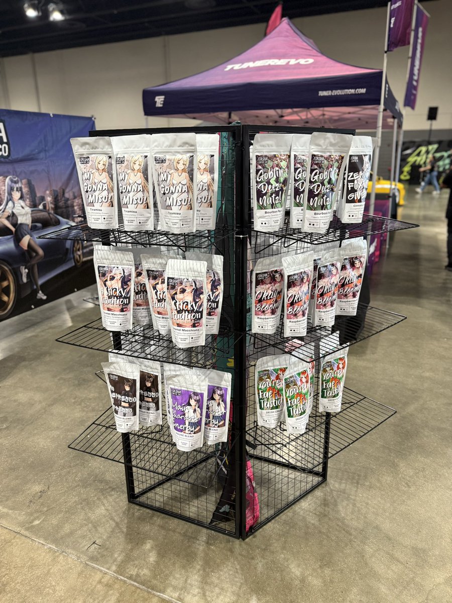 TunerEvo is HERE! 🚗💨 Swing by the Itasha Coffee booth for ice-cold bottled coffees &amp; fresh stickers ☕✨