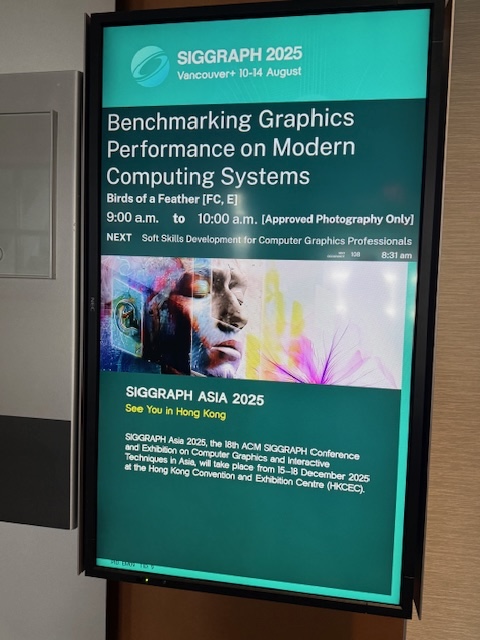 spec_perf's tweet image. Getting ready to kick-off our #SIGGRAPH2025 BoF on the "Benchmarking Graphics Performance on Modern Computing Systems”. Join us at 9:00 in the East Building, Room 9. ow.ly/xAvp50WBut5
#performancebenchmarks #graphicsperformance #graphics