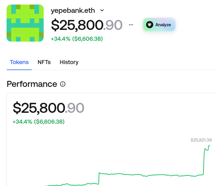 2W3IRD's tweet photo. Yepebank is growing! Send it!

$YEPE #0x69 @yepecoin https://t.co/l5pc6jNN8S