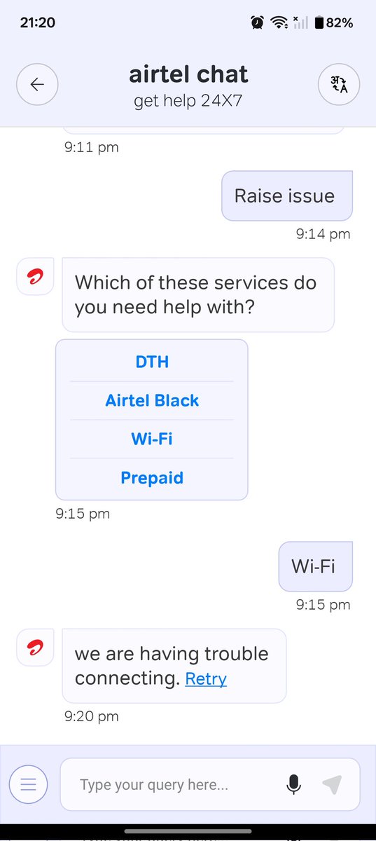 akashsyn's tweet photo. @Airtel_Presence your service sucks, the worst part is your AI who doesn't know how to work without the internet. I had 2 customer care calls and still the same issue. https://t.co/fQ0NgZx1kz