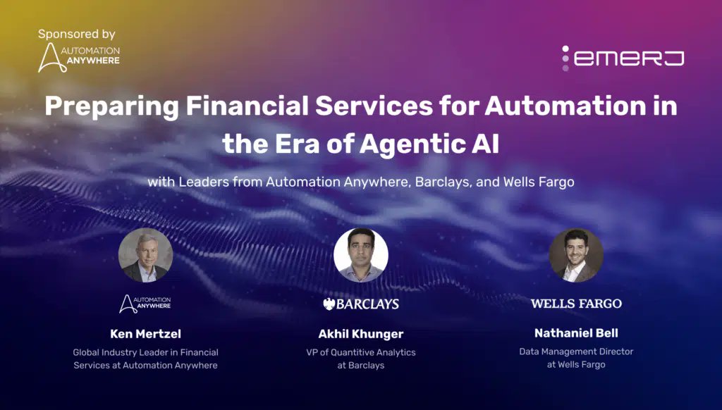 Emerj AI Research (@emerj) on Twitter photo Banks face growing pressure to scale AI beyond pilots. Unpacking insights from <a href="/AutomationAnywh/">Automation Anywhere</a>, <a href="/Barclays/">Barclays Bank</a>, and <a href="/WellsFargo/">Wells Fargo</a> on how agentic systems drive real impact in financial services:
emerj.com/preparing-fina… Banks face growing pressure to scale AI beyond pilots. Unpacking insights from <a href="/AutomationAnywh/">Automation Anywhere</a>, <a href="/Barclays/">Barclays Bank</a>, and <a href="/WellsFargo/">Wells Fargo</a> on how agentic systems drive real impact in financial services:
emerj.com/preparing-fina…