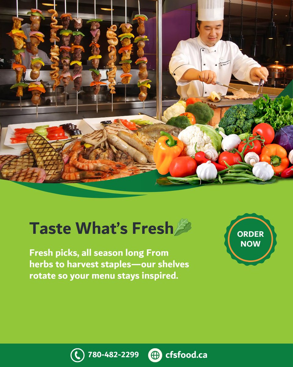 commercial_food's tweet photo. Taste What’s Fresh 🥬
From fragrant herbs to harvest staples 🌿🍅 — our shelves change with the seasons, so your menu stays inspired all year long. ✨
#TasteWhatsFresh #FreshAndLocal #SeasonalEating #FarmToTable #EatLocal #FreshProduce #LocalFood #YEG #YEGBiz #Edmonton #YEGgers https://t.co/bPDNgHTXOe
